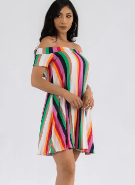 Starburst Off Shoulder Dress