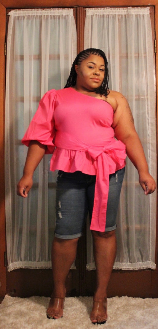 Pink Off Shoulder Top